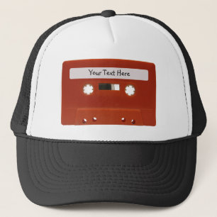Red Cassette Tape Customisable Hat