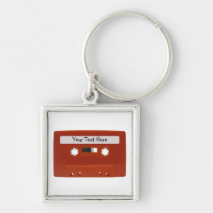 Red Cassette Tape Customisable Keychain