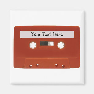 Red Cassette Tape Customisable Magnet