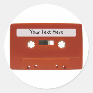 Red Cassette Tape Customisable Stickers