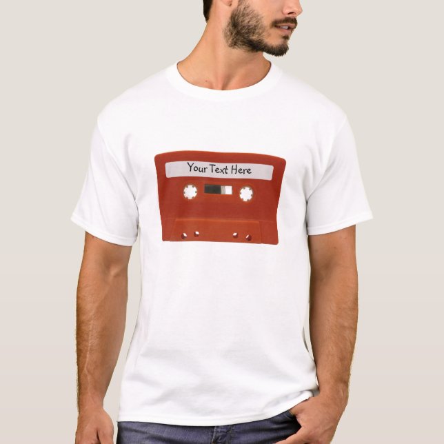 Red Cassette Tape Customisable T-Shirt (Front)