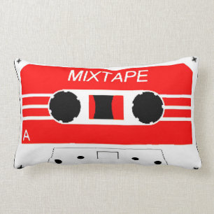 Red Cassette Tape Lumbar Cushion