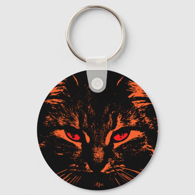 Red Cat Eyes Key Chain - Customised (Front)