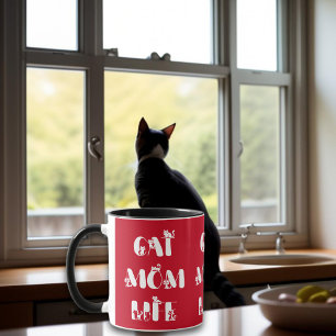 Red Cat Mum Life Cute Typography Mother's Day Mug