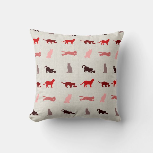 Red Cat pattern Cushion (Front)