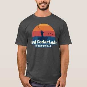 Red Cedar Lake Boating Vintage Fishing 1503 T-Shirt