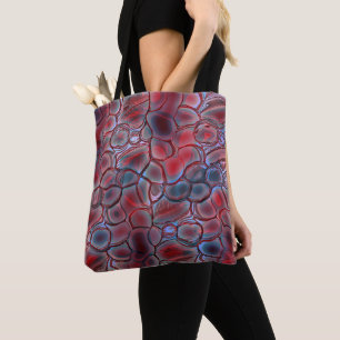 Red cell tissue with soft light flare or inflated  tote bag