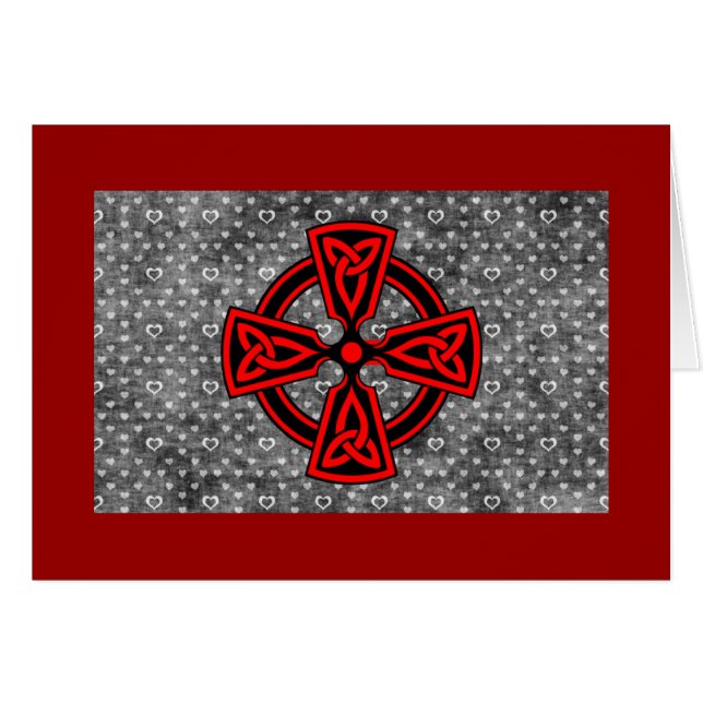 Red Celtic Cross Distressed Background (Front Horizontal)