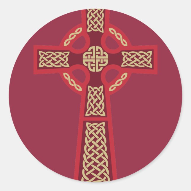 Red Celtic Cross Stickers (Front)