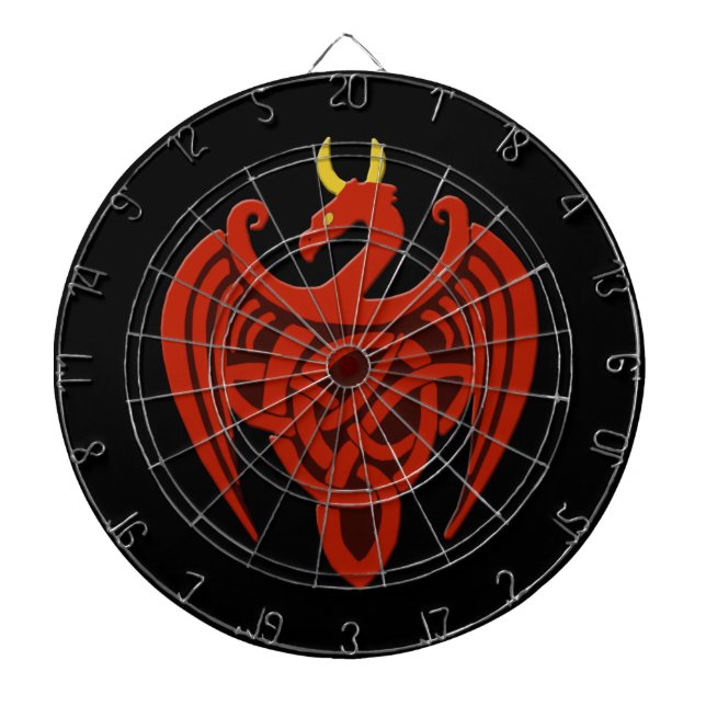 Red Celtic Dragon Dartboard (Front)
