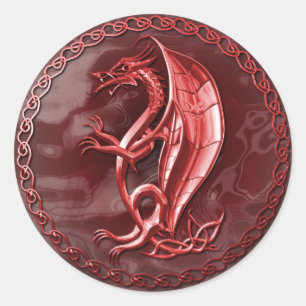 Red Celtic Dragon Sticker
