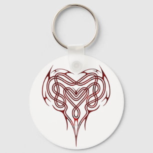 Red Celtic Heart Knot Key Ring