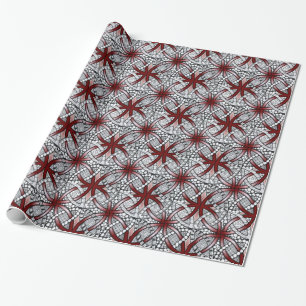 Red Celtic Knot Intertwined Rings Wrapping Paper
