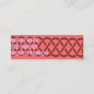 Red Celtic knot on light red Mini Business Card