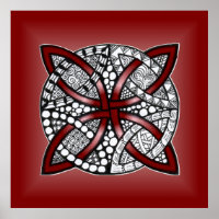 Red Celtic Knot Original Art