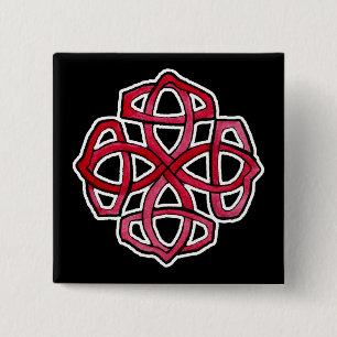 Red Celtic Knotwork Circle 15 Cm Square Badge