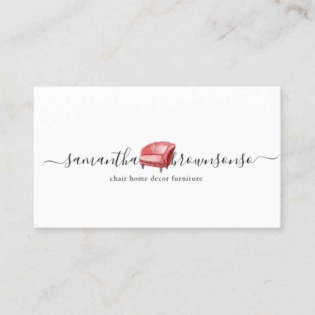 Red Chair Furniture Sofa Business Card (Front)