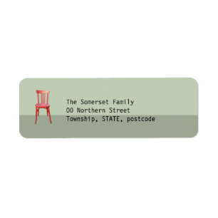 Red Chair green Return Address Label