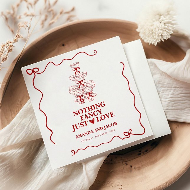 Red Champagne Tower Nothing Fancy Just Love  Napkin (Creator Uploaded)