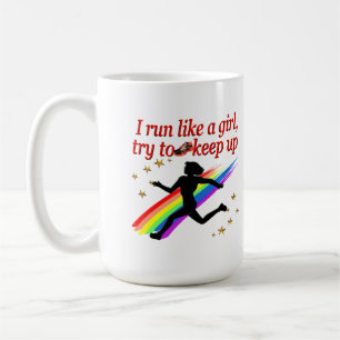RED CHAMPION GIRL TRACK AND FIELD DESIGN COFFEE MUG