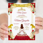 Red Charro Mexican Charra Mis XV Anos Invitation<br><div class="desc">Red Charro Mexican Charra Mis XV Anos Invitation
Mis Quince Anos,  15th Birthday, </div>