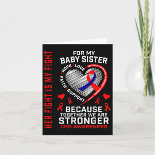 Red Chd Awareness Baby Sister Heart Disease Matchi Card