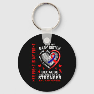 Red Chd Awareness Baby Sister Heart Disease Matchi Key Ring