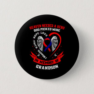 Red Chd Heart Disease Awareness In Memory Of Grand 6 Cm Round Badge
