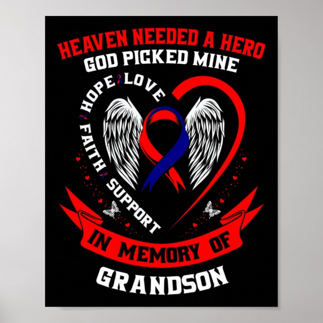 Red Chd Heart Disease Awareness In Memory Of Grand Poster (Front)