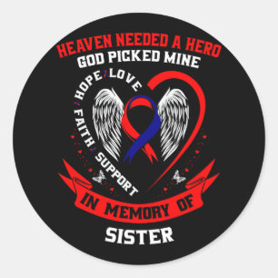 Red Chd Heart Disease Awareness In Memory Of My Si Classic Round Sticker