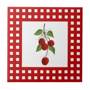 Red Check Cherry Tile