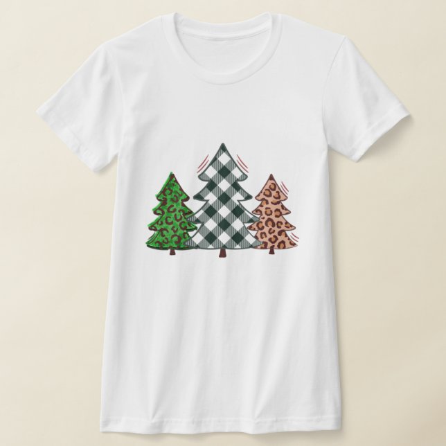 Red Check Christmas Tree Shirt - Holiday Tee! (Laydown)