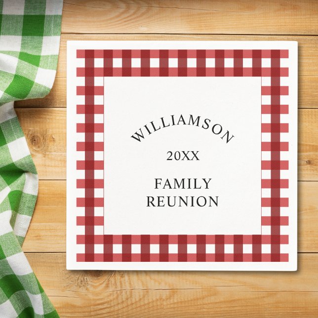 Red Check Family Reunion Napkin (Creator Uploaded)