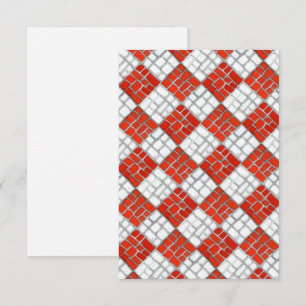 RED CHECK MOSAIC 3.5x5 Flat Card / Vertical