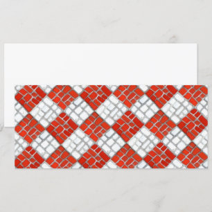 RED CHECK MOSAIC 4x9.25 Flat Card / Horizontal