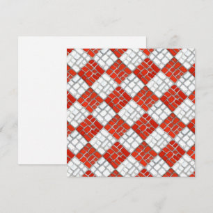 RED CHECK MOSAIC 5.25" Square Flat Card