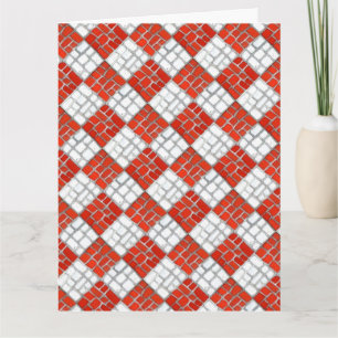 RED CHECK MOSAIC Big Christmas Card