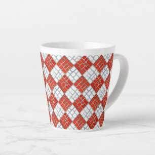 RED CHECK MOSAIC Latte Mug