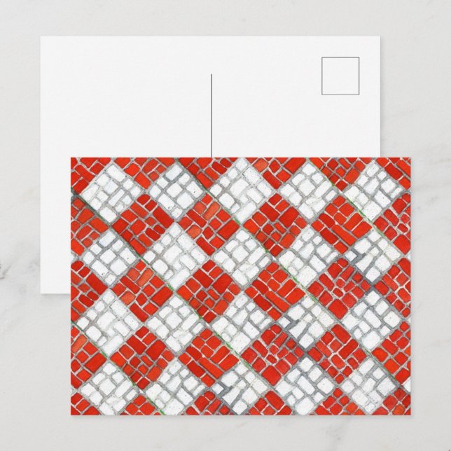 RED CHECK MOSAIC Postcard (Front/Back)