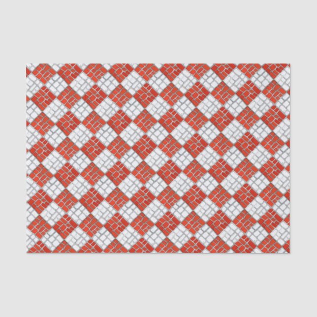 RED CHECK MOSAIC Tissue Paper (Front)