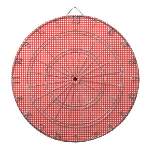 Red Check Pattern Dartboard
