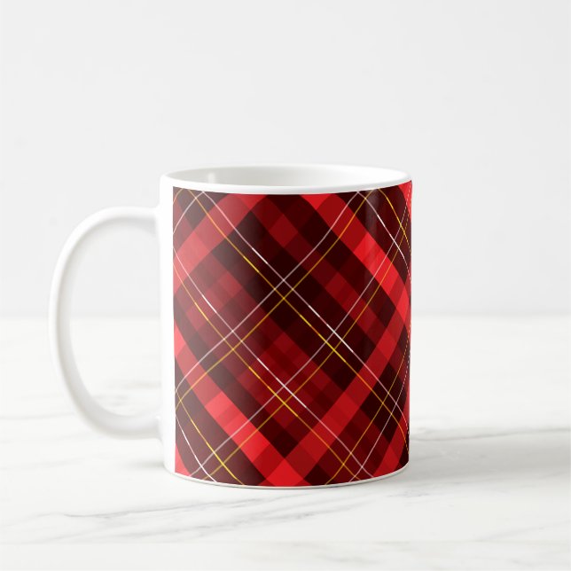 Red Checks Christmas Coffee Mug (Left)
