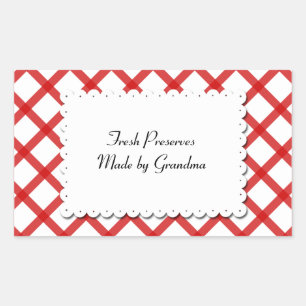Red Checks White Doilie Custom Sticker