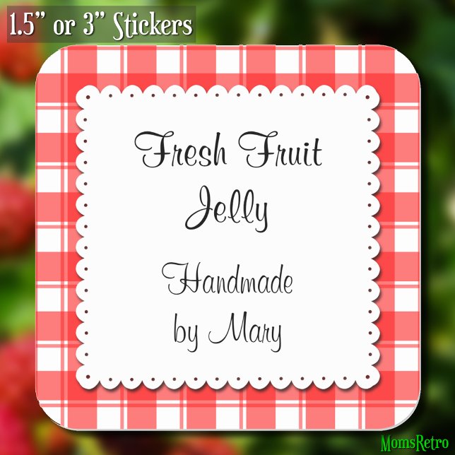 Red Checks White Doily Custom Stickers (Creator Uploaded)