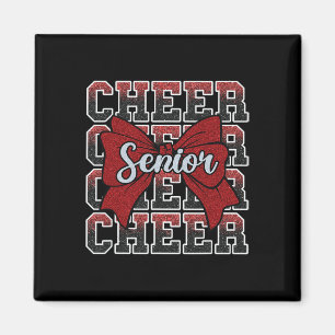 Red Cheer Senior 2025 Cl Cheerleading Girl Graduat Magnet