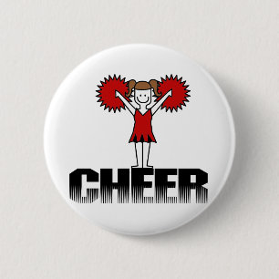 Red Cheerleader T-shirts and Gifts 6 Cm Round Badge
