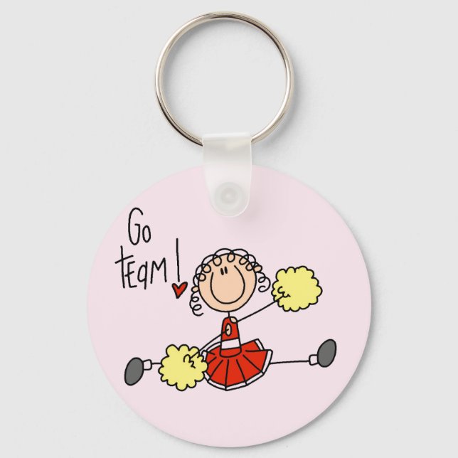Red Cheerleader T-shirts and Gifts Key Ring (Front)