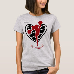 Red Cheerleader Team Name T-Shirt