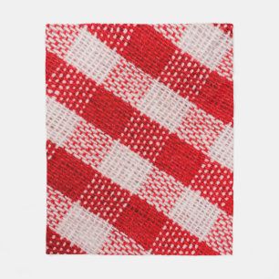 Red chequered fabric tablecloth pattern texture ba fleece blanket