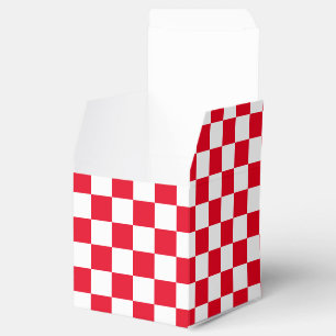 Red Chequered Favour Box